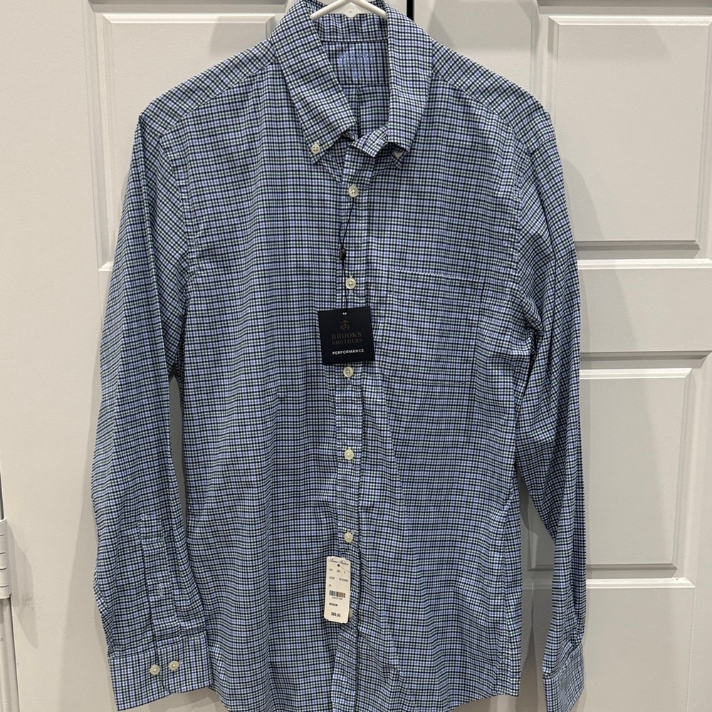 Brooks brothers Men's Blue Checkered performance shirt